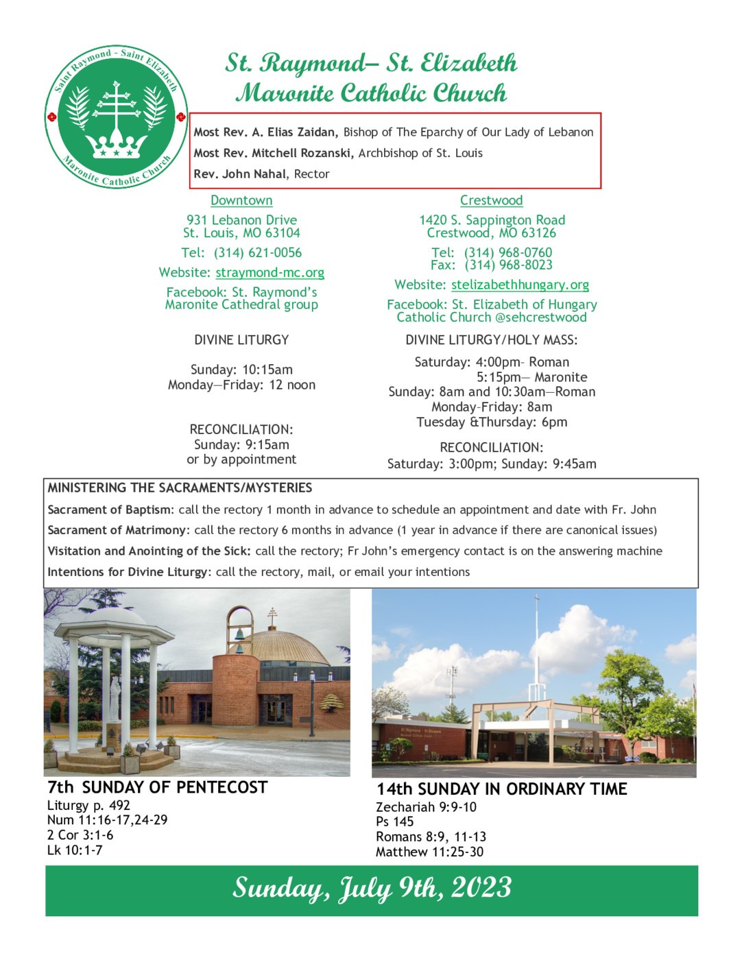 Bulletins St. Raymond St. Elizabeth Church