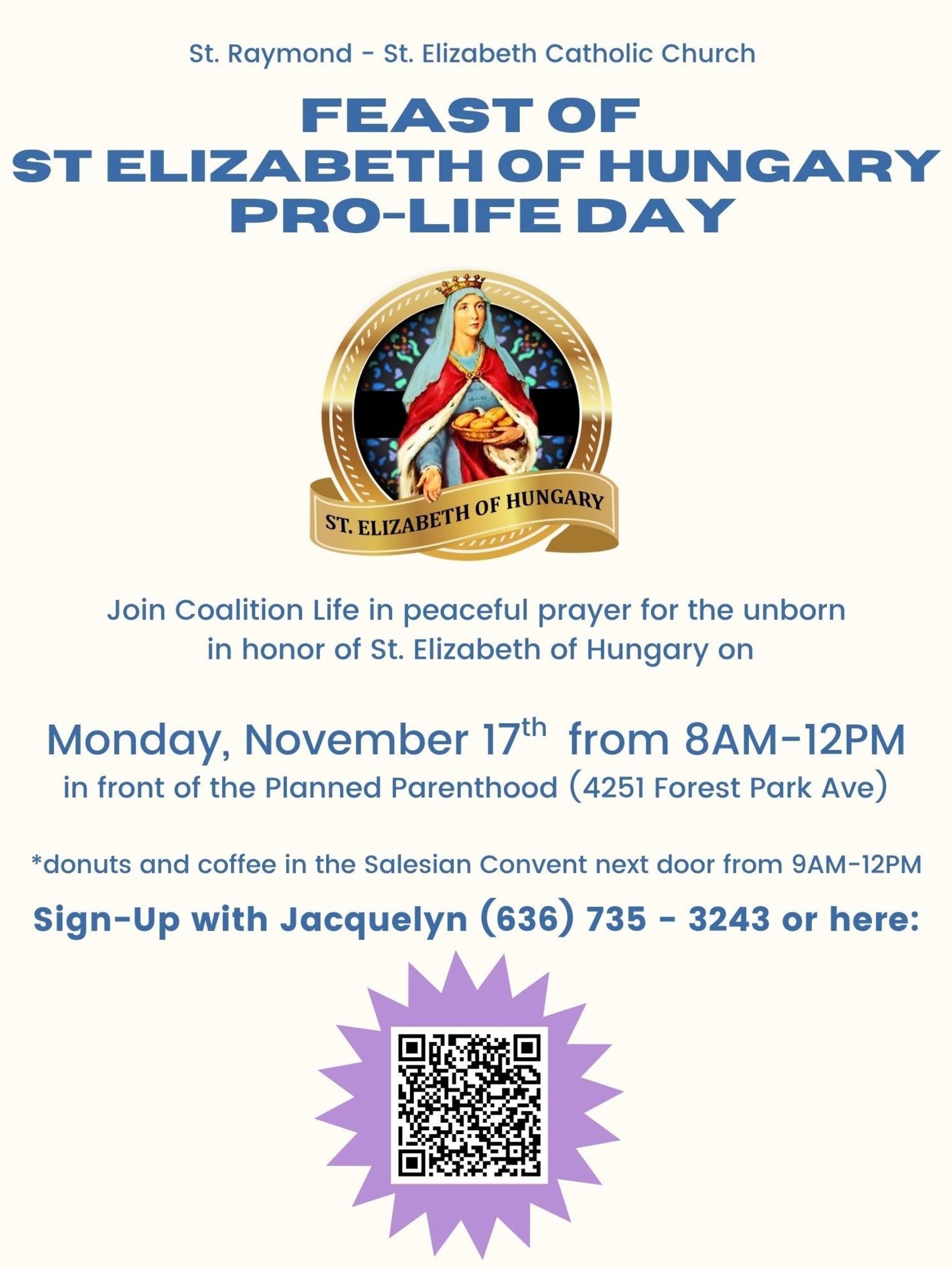 Feast Of St Elizabeth Of Hungary Pro Life Day